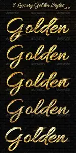 GraphicRiver 8 Luxury Golden Text Styles vol2