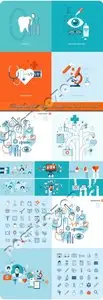 Templates flat design concept medical icon vector