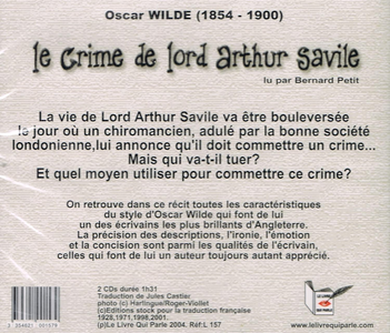 Oscar Wilde, "Le crime de Lord Arthur Savile"