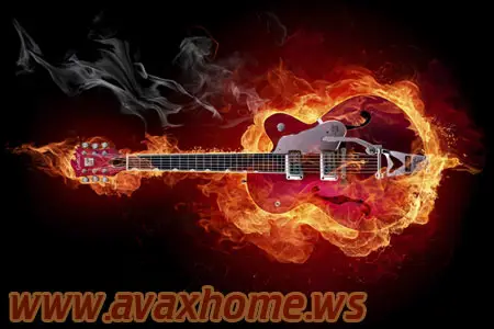Stock Photos - Fiery Guitar