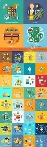 Templates flat design concept icons vector 11