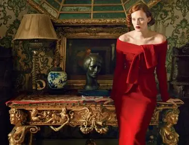 Karen Elson, Hugh Dancy and Michael Shannon by Annie Leibovitz for Vogue US October 2013