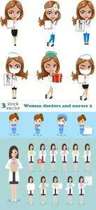 Vectors - Woman doctors and nurses 2