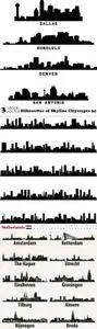 Vectors - Silhouettes of Skyline Cityscapes 34