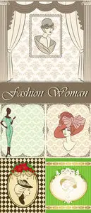 Vintage Fashion Woman Vector