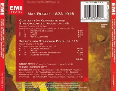 Reger - Klarinettenquintett / Streichsextett - Sabine Meyer, Wiener Streichsextett (2000) * REPOST *