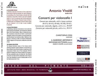 Giovanni Antonini, Il Giardino Armonico, Christophe Coin - Vivaldi: Concerti per violoncello I (2007)