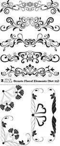 Vectors - Ornate Floral Elements (Set 13)