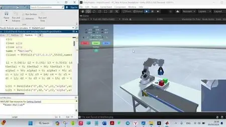 Parol6 Robotic Arm Unity Simulator With Matlab Control