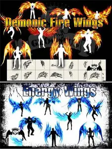 Demonic Fire Wings brushes for Photoshop