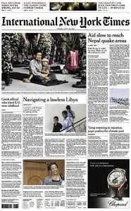 International New York Times - Tuesday, 28 April 2015