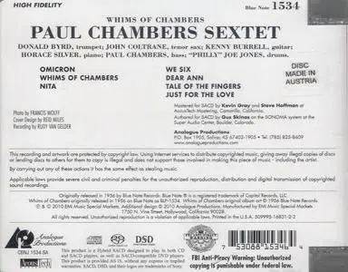 Paul Chambers Sextet - Whims of Chambers (1956/2010) {Analogue Productions}