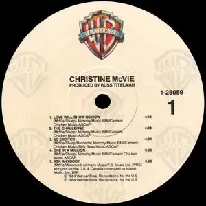 Christine McVie - Christine McVie (1984) [Vinyl Rip 16/44 & mp3-320 + DVD]