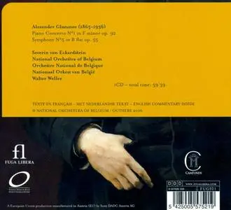 Severin von Eckardstein, National of Orchestra of Belgium, Walter Weller - Glazunov: Piano Concerto No.1, Symphony No.5 (2007)
