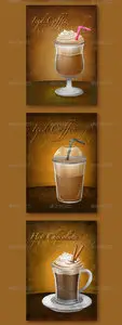 GraphicRiver Set of 7 Coffee Drawings