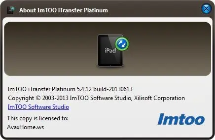 ImTOO iTransfer Platinum 5.4.12.20130613