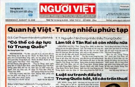 Báo Người Việt California - Nguoi Viet News in California August 19 2009