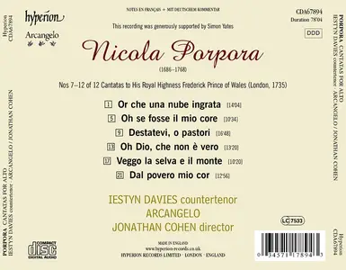 Iestyn Davies, Jonathan Cohen, Arcangelo - Nicola Porpora: Cantatas (2011)