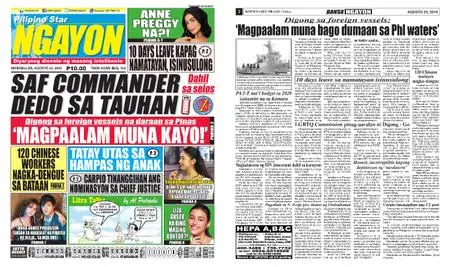 Pilipino Star Ngayon – Agosto 21, 2019