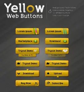 Yellow Web Buttons