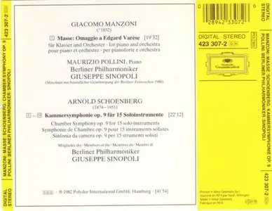 Giacomo Manzoni - Masse - Arnold Schoenberg - Kammersynphonie op.8 - Maurizio Pollini (1982)