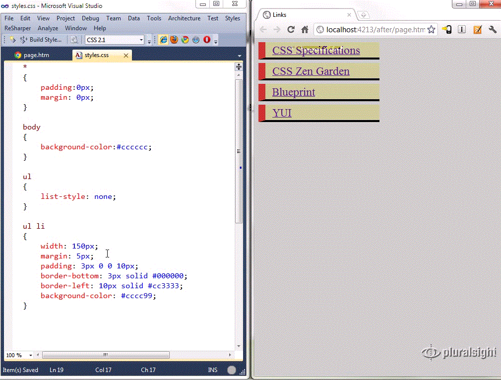 Pluralsight - Introduction to CSS
