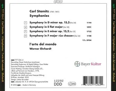Werner Ehrhardt, L'Arte del Mondo - Carl Stamitz: Four Symphonies (2010)