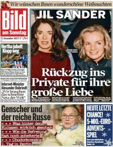 Bild Zeitung vom 22 Dezember 2013