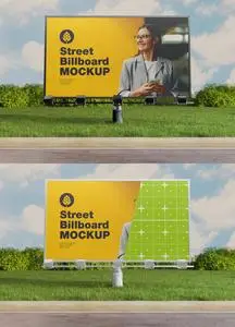 Outdoor Billboard Scene Mockup 607784156