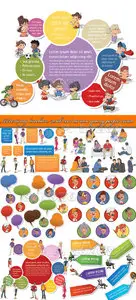 Advertising brochure with cool cartoon young people vector