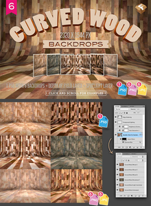 Creativemarket - 6 Curved Wood Backdrops