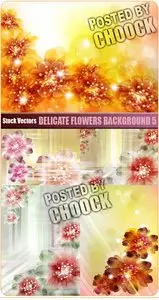 Delicate flowers background 5 - Stock Vector