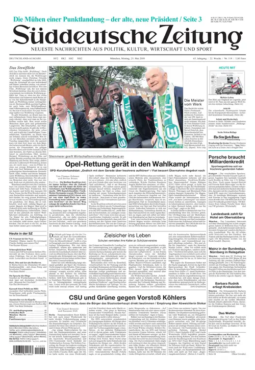 Sueddeutsche Zeitung vom 25.05.2009
