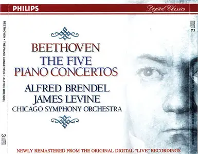 Alfred Brendel, Chicago CO, James Levine - Ludwig van Beethoven: The Five Piano Concertos (1983) 3CD, Remastered 1997