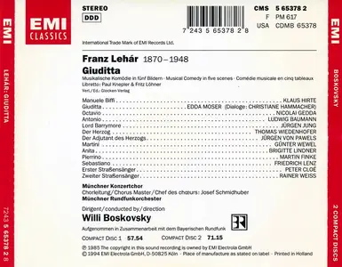 Willi Boskovsky, Münchner Rundfunkorchester - Franz Lehár: Giuditta (1994)