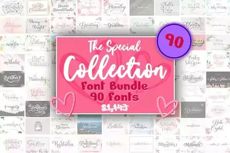 The Special Collection Font Bundle - 90 Premium Fonts