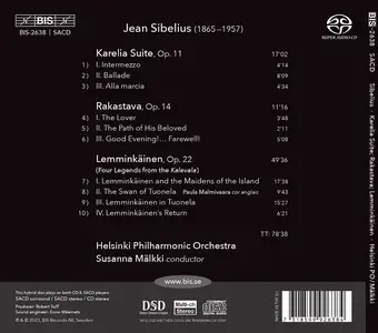 Susanna Mälkki, Helsinki Philharmonic Orchestra - Jean Sibelius: Karelia Suite; Rakastava; Lemminkäinen (2023)