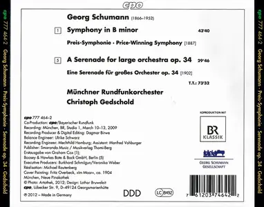 Christoph Gedschold, Münchner Rundfunkorchester - Georg Schumann: Symphony in B minor, Serenade Op. 34 (2012)