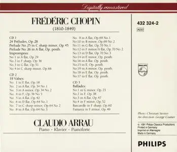 Claudio Arrau - Chopin: Piano works (6CD) (1991)