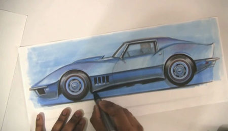 How to Draw Cars - Marker Rendering and Digital Painting [repost]