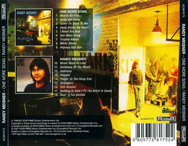 Randy Meisner - One More Song (1980) + Randy Meisner (1982) 2 LP on 1 CD, Remastered 2007