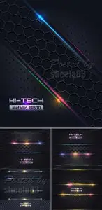 Hi-Tech Metallic Backgrounds Vector