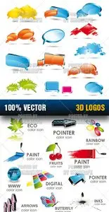 Stock Vector - 3D Logos Set2905