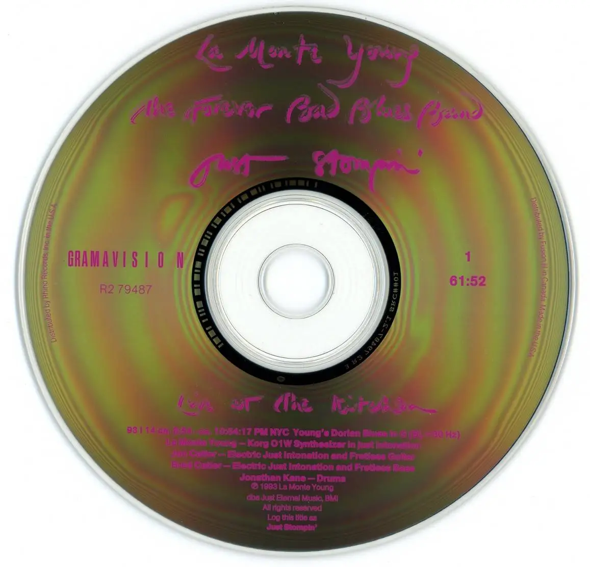 La Monte Young & The Forever Bad Blues Band - Just Stompin', Live at the Kitchen (1993) {2CD Set Gramavision R2 79487}