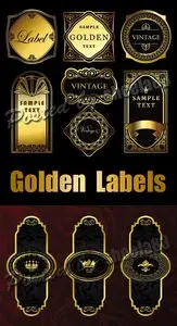 Golden Vintage Labels Vector