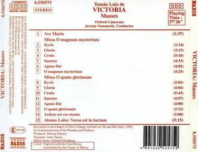 Jeremy Summerly, Oxford Camerata - Tomás Luis de Victoria: Masses; Lobo: Versa est in luctum (1992)