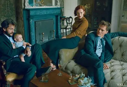 Karen Elson, Hugh Dancy and Michael Shannon by Annie Leibovitz for Vogue US October 2013
