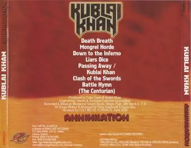 Kublai Khan - Annihilation (1987) {2009 Cult Metal Classics/Sonic Age}