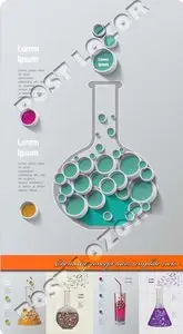 Chemistry concept tubes template vector 