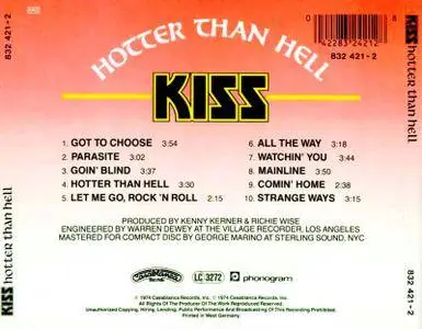 Kiss - Hotter Than Hell (1974)